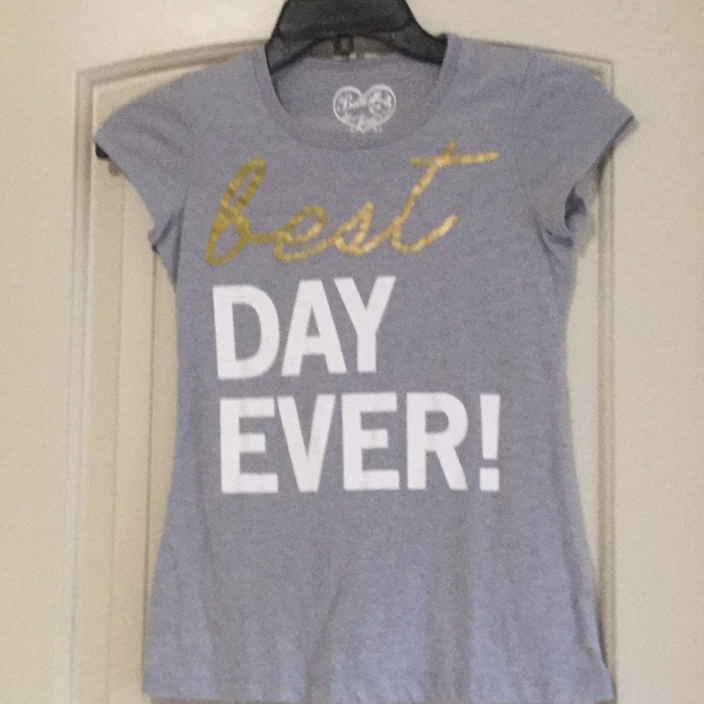 Gray and metallic gold t shirt